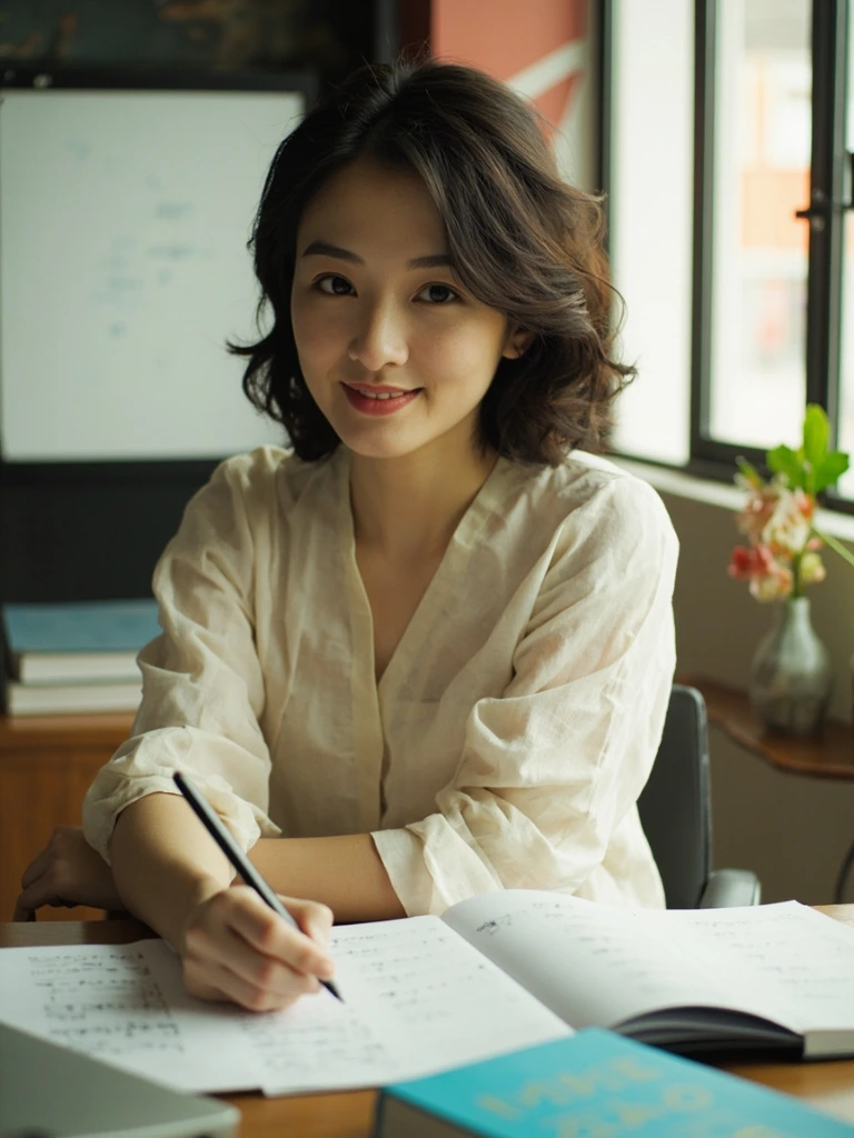 Editorial portrait of Ranking Japan's localization analyst at her workstation